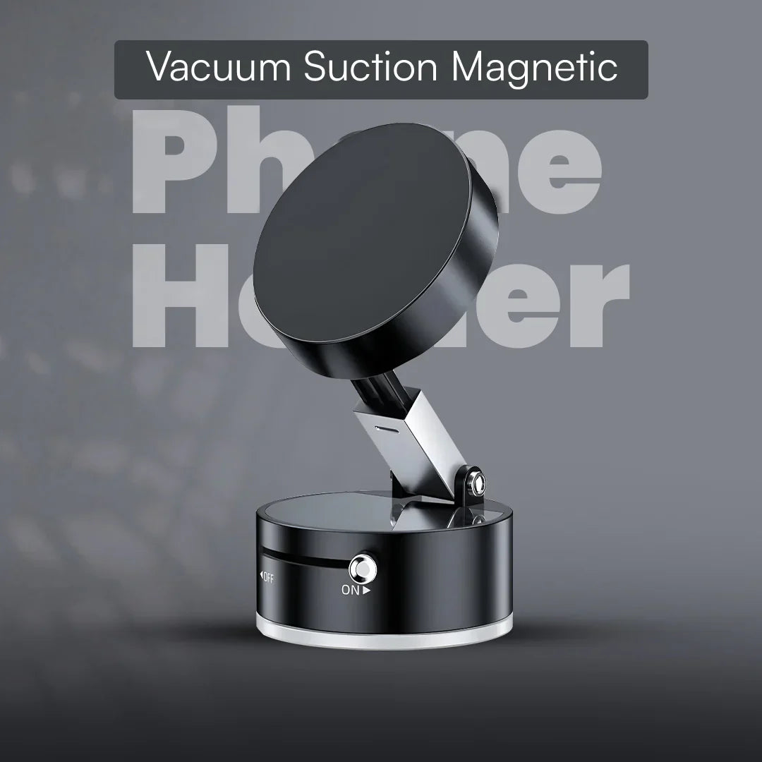 Vacuum Magnetic Suction Phone Holder – Foldable, 360° Rotatable & Works Everywhere!